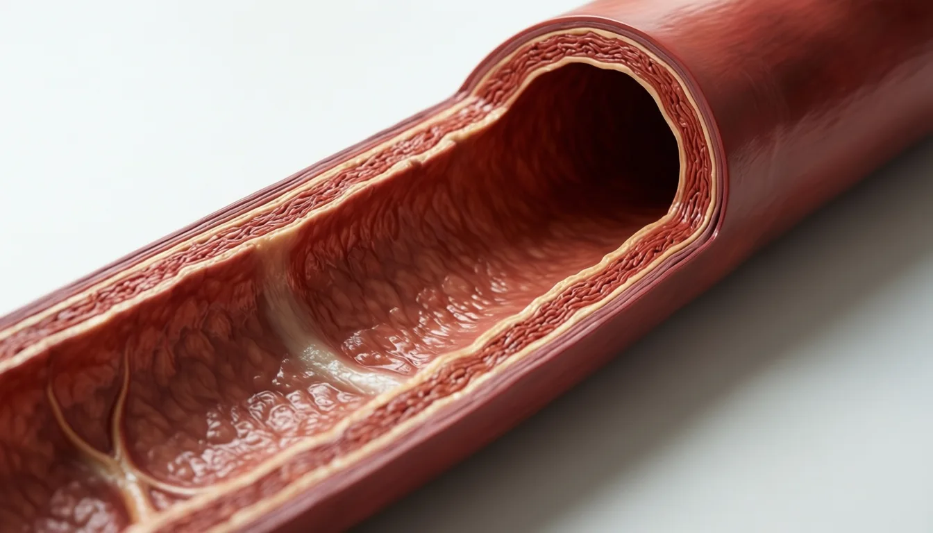 Anatomical model of an artery showing the vessel wall