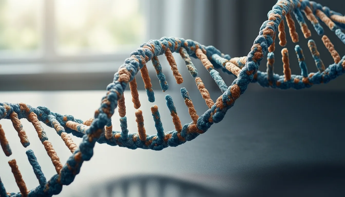 A model of DNA wound around histone proteins