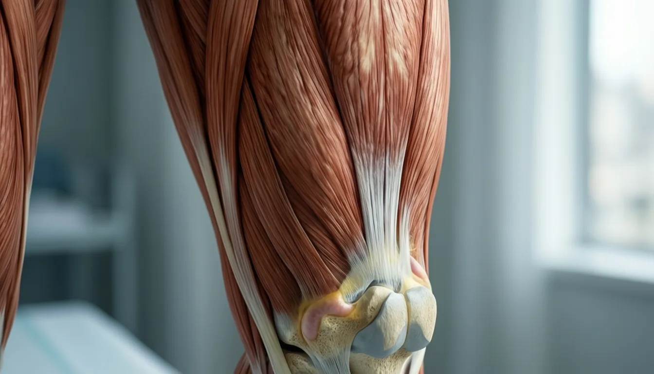 cross-section of a human thigh showing muscle and fat distribution