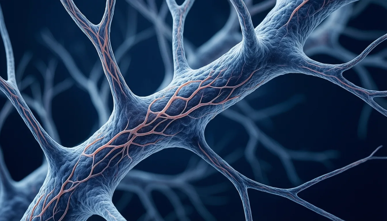 abstract image of fine branching blood vessels on a dark background