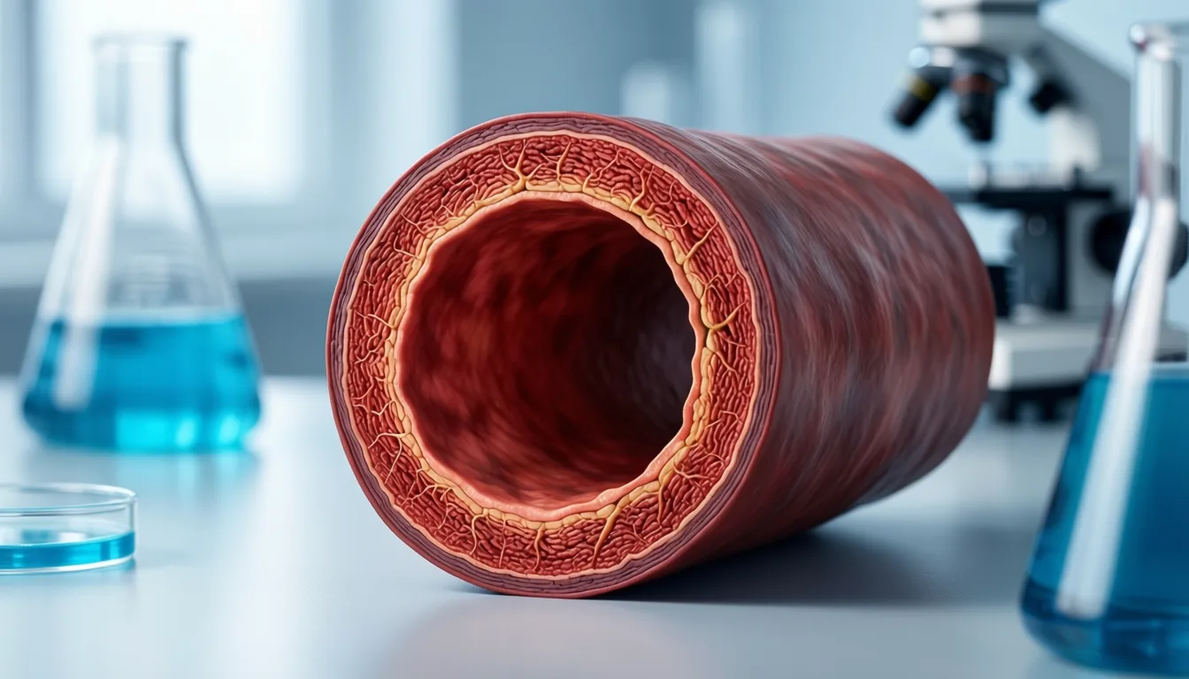 A vascular model on a laboratory bench