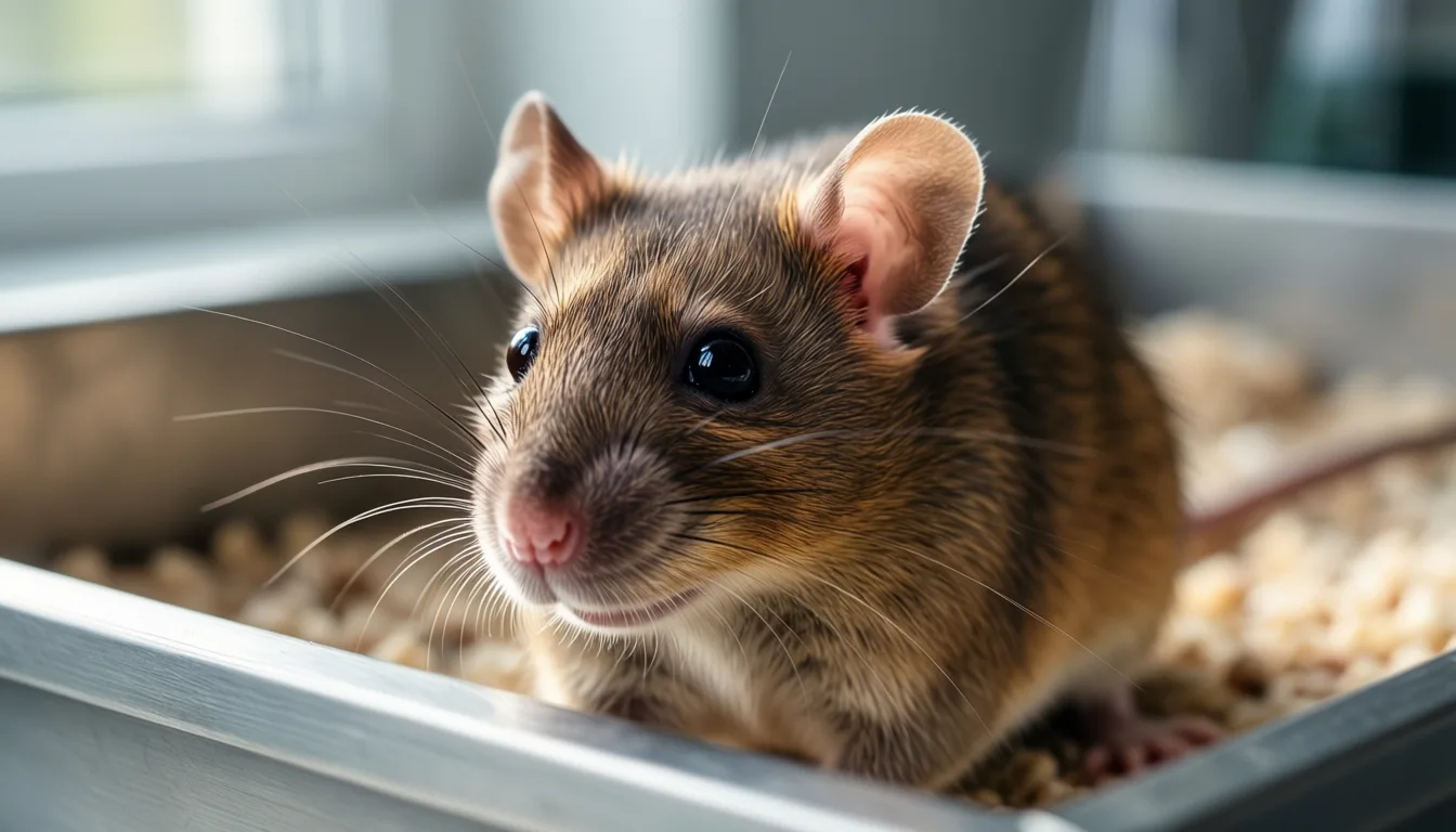 laboratory mice in an enclosure