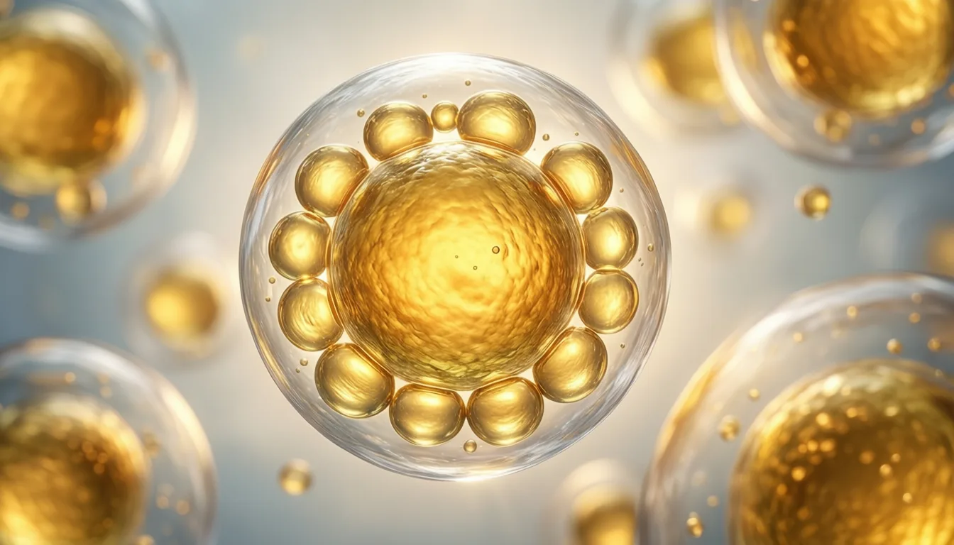 Cultured fat cells under microscopy