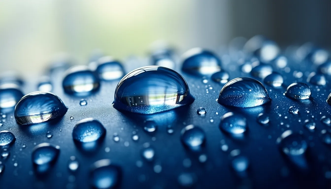 Macro image of water droplets suggesting kidney filtration