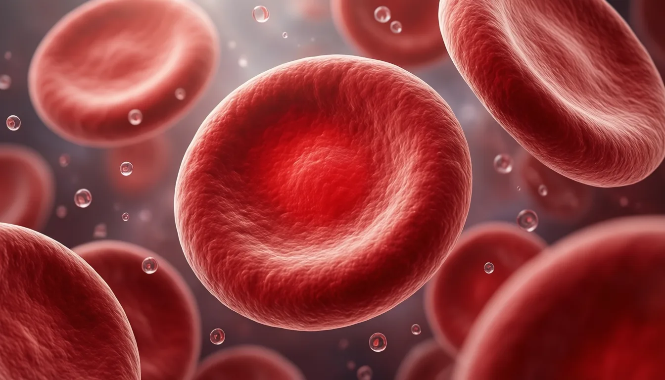 Microscope view of red blood cells