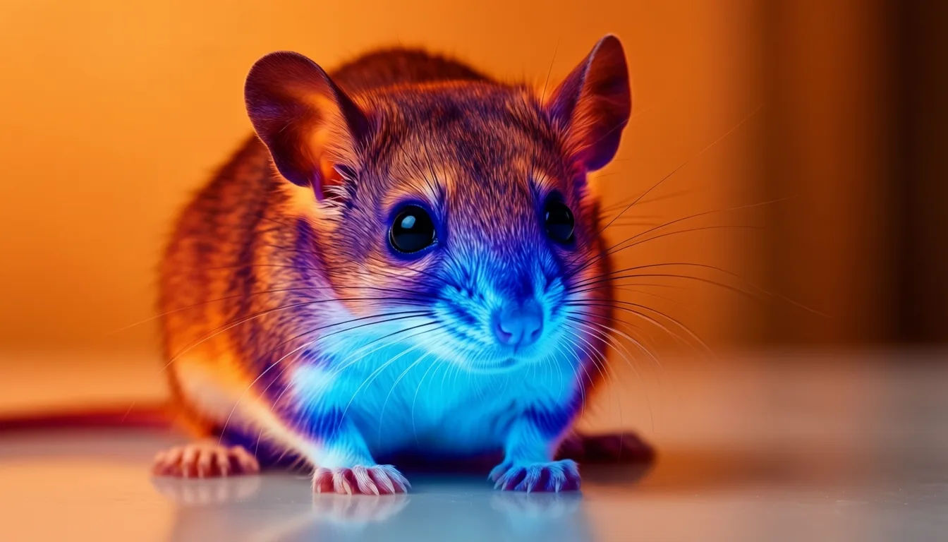 Thermal image of a small mammal showing a cool body core