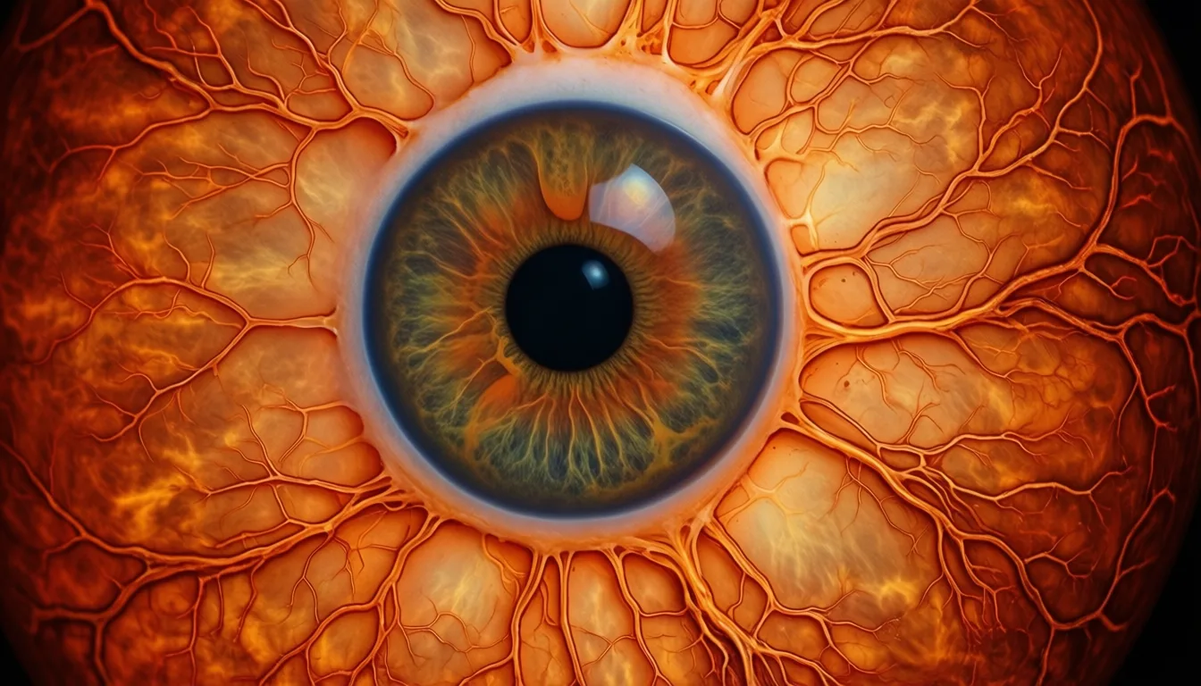 Color fundus photograph of a human retina showing optic disc and vasculature